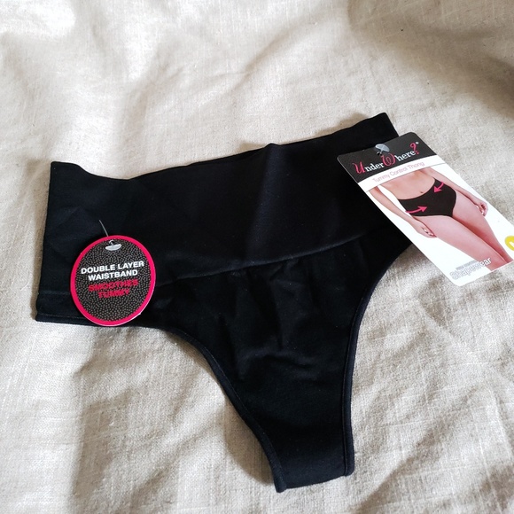 Under Where? Other - Double Waisted Slimming Black Thong NWT